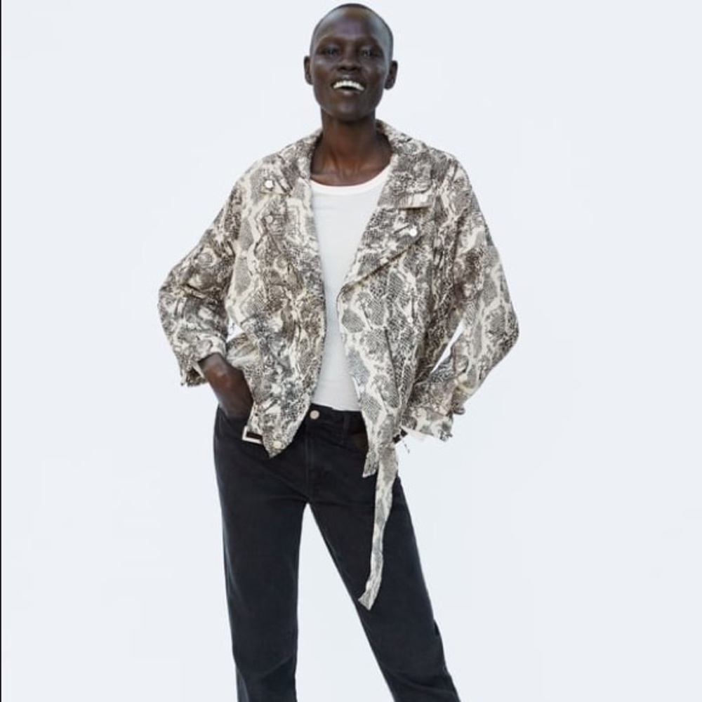 Zara snakeskin Moto Jacket